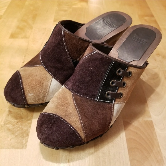 Coach Shoes - COACH Suede Clogs Mules Women's size 8